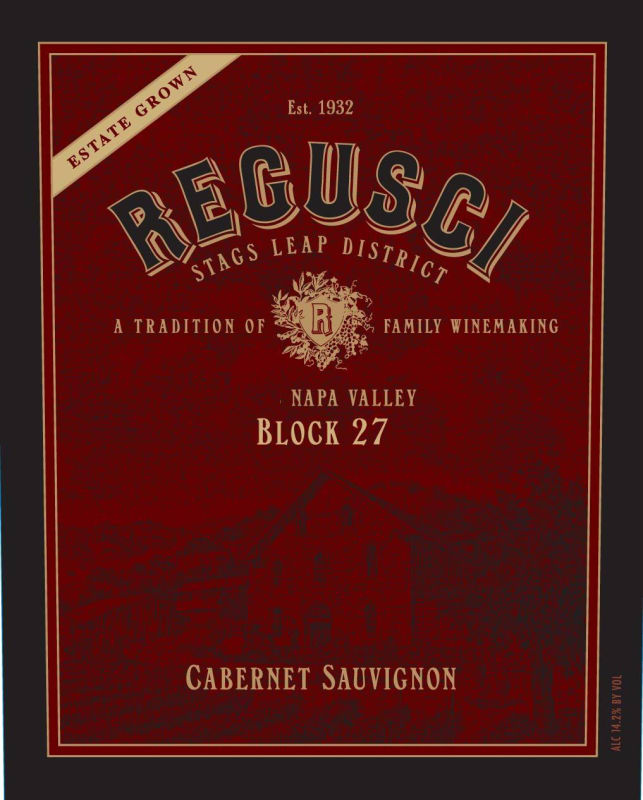 Regusci Winery Block 27 Cabernet Sauvignon 2010 Front Label