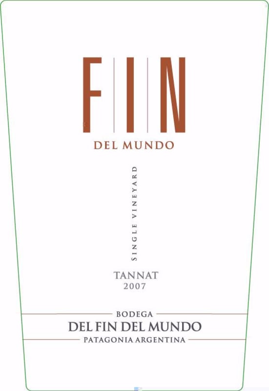 Bodega Del Fin del Mundo FIN Single Vineyard Tannat 2007 Front Label