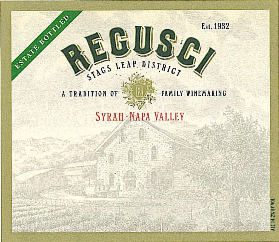 Regusci Winery Syrah 2009 Front Label
