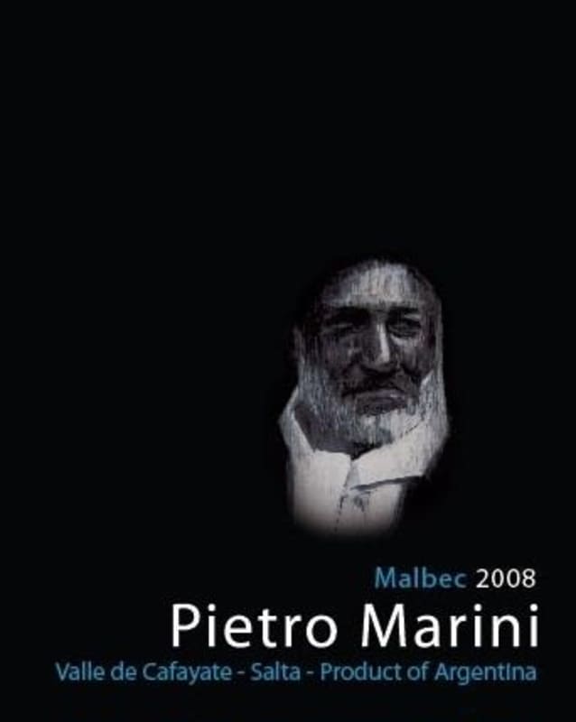 Bodega El Transito Pietro Marini Malbec 2008 Front Label