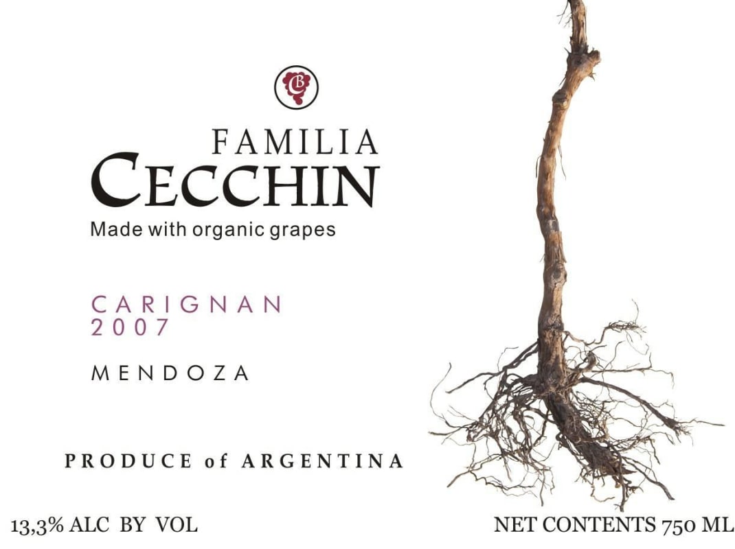 Bodega Familia Cecchin Carignan 2007 Front Label