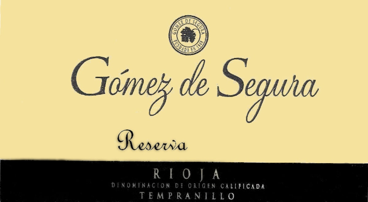 Bodega Gomez de Segura Reserva 2006 Front Label