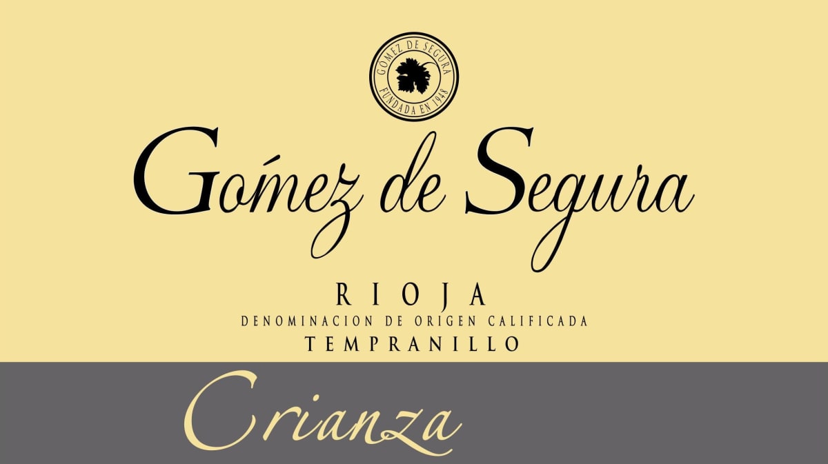 Bodega Gomez de Segura Crianza 2012 Front Label