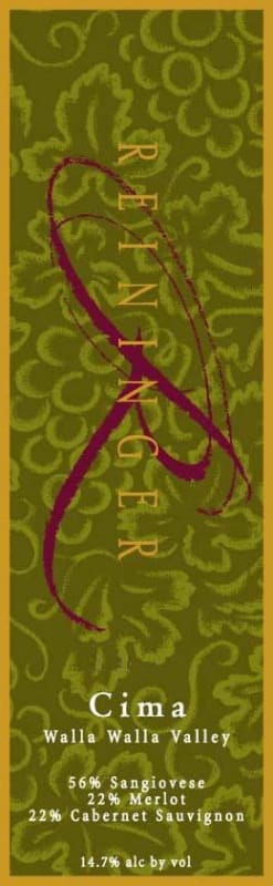 Reininger Cima Red Blend 2006 Front Label