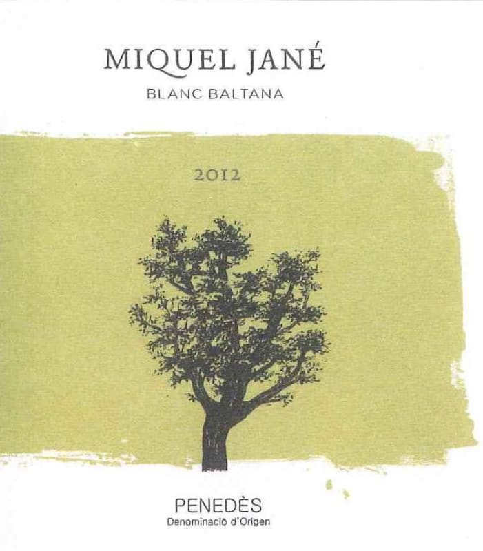 Bodega J. Miquel Jane Baltana Blanc 2012 Front Label