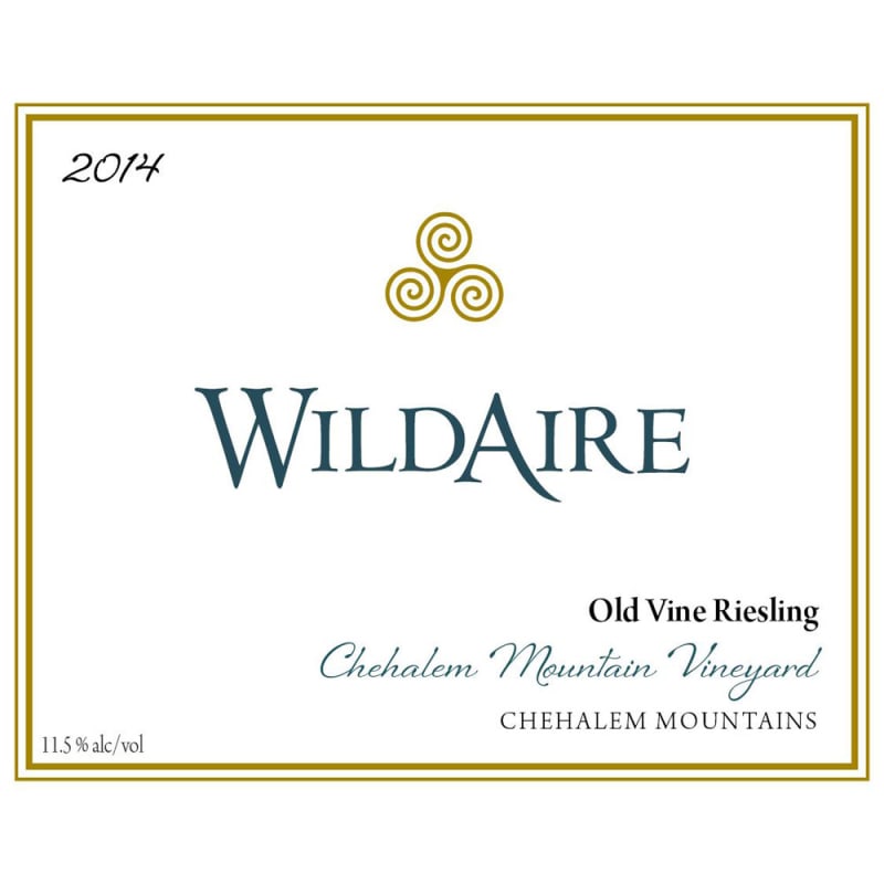 WildAire Chehalem Mountain Vineyard Old Vine Riesling 2014 Front Label