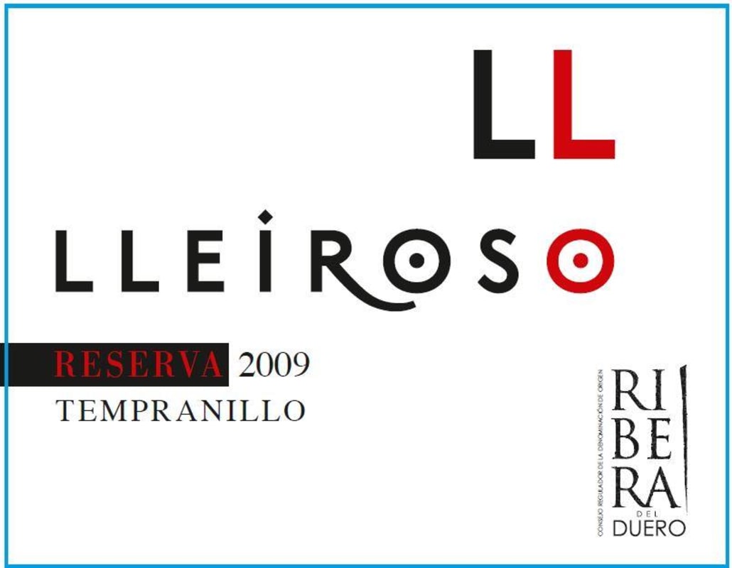 Bodega Lleiroso LL Reserva 2009 Front Label