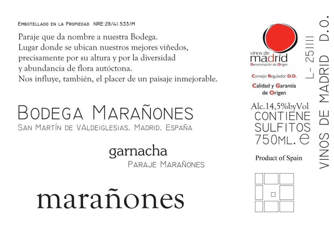 Bodega Maranones Maranones 2011 Front Label