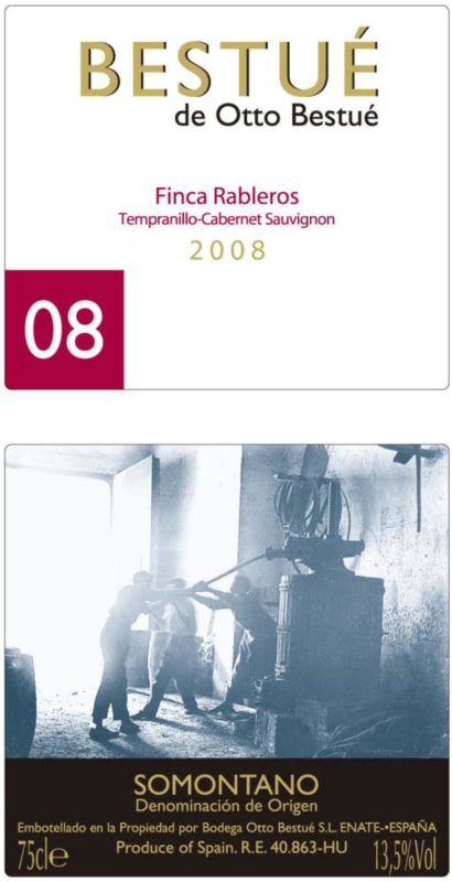 Bodega Otto Bestue Finca Rableros Tempranillo-Cabernet Sauvignon 2008 Front Label
