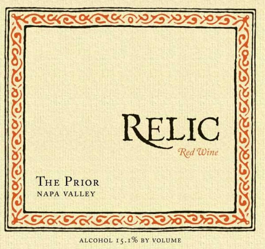 Relic Wine Cellars The Prior 2012 Front Label