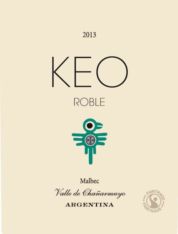 Bodega Paiman Keo Roble Malbec 2013 Front Label