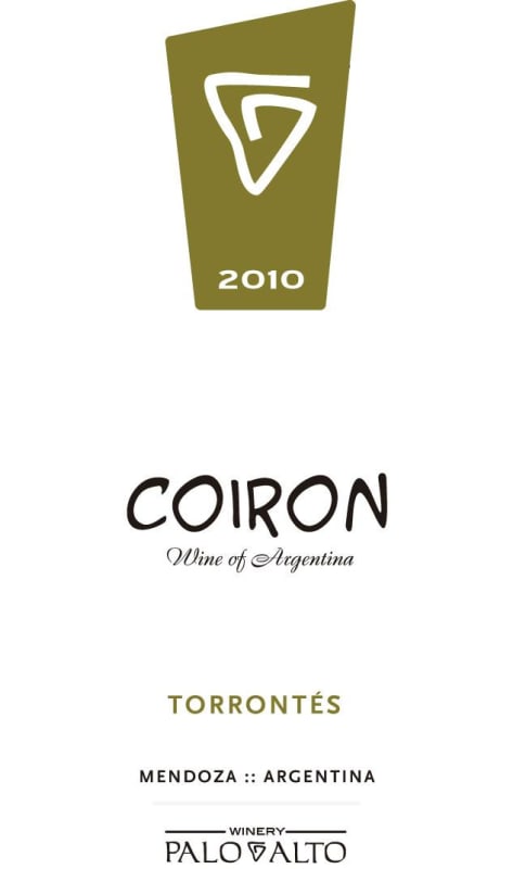 Bodega Palo Alto Coiron Torrontes 2010 Front Label