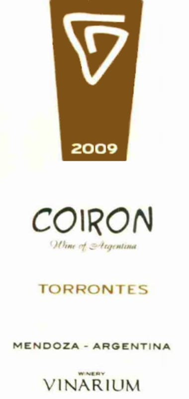 Bodega Palo Alto Coiron Torrontes 2009 Front Label