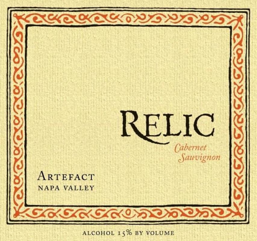 Relic Wine Cellars Artefact Cabernet Sauvignon 2012 Front Label