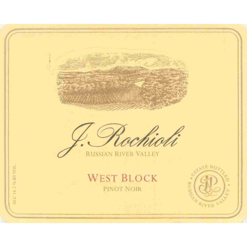 Rochioli West Block Pinot Noir 1998 Front Label