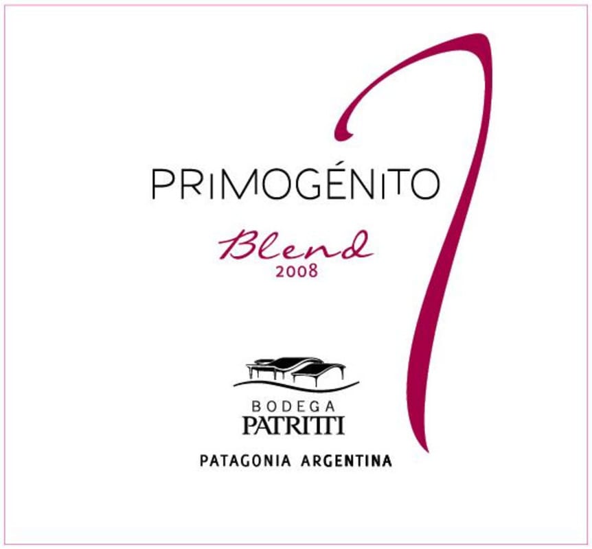 Bodega Patritti Neuquen Primogenito Blend 2008 Front Label