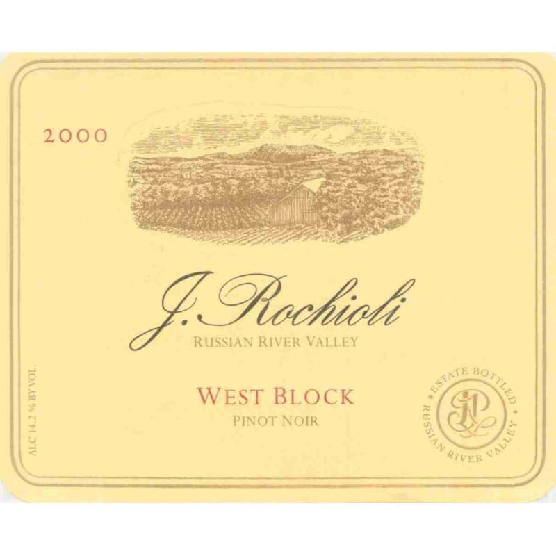 Rochioli West Block Pinot Noir 2000 Front Label