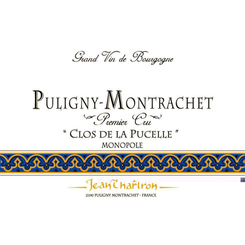 Domaine Jean Chartron Puligny-Montrachet Clos de la Pucelle Premier Cru 1996 Front Label