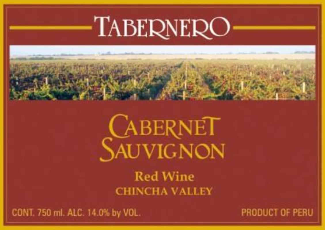 Bodega Tabernero Cabernet Sauvignon 2013 Front Label