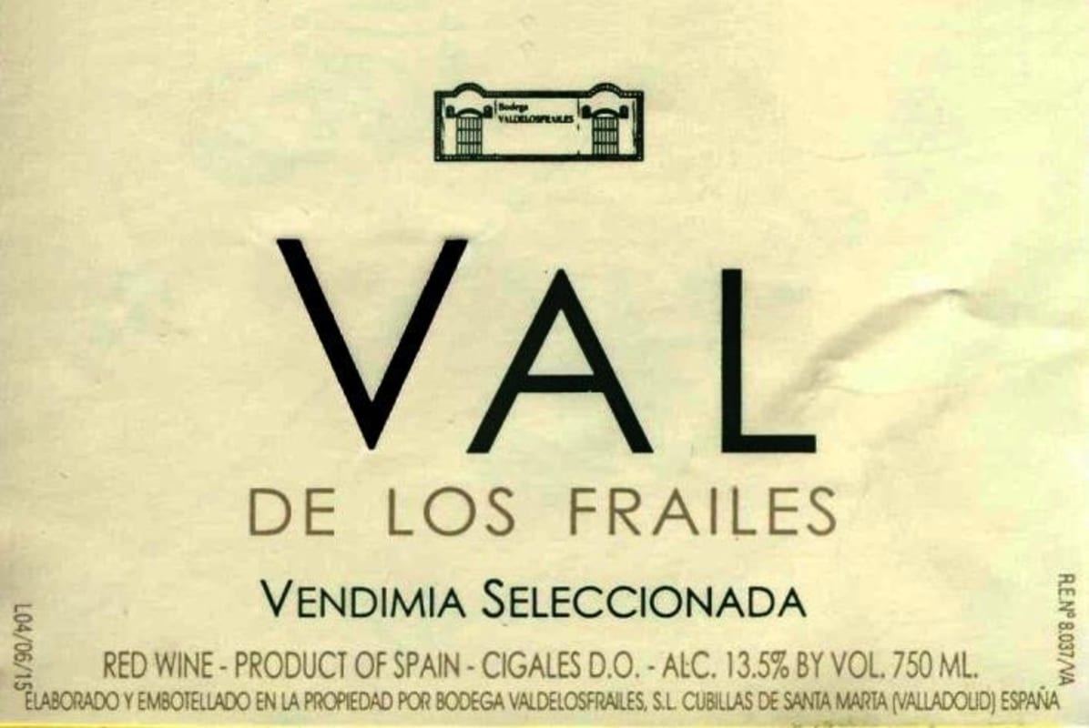Bodega Valdelosfrailes Vendimia Seleccionada 2010 Front Label