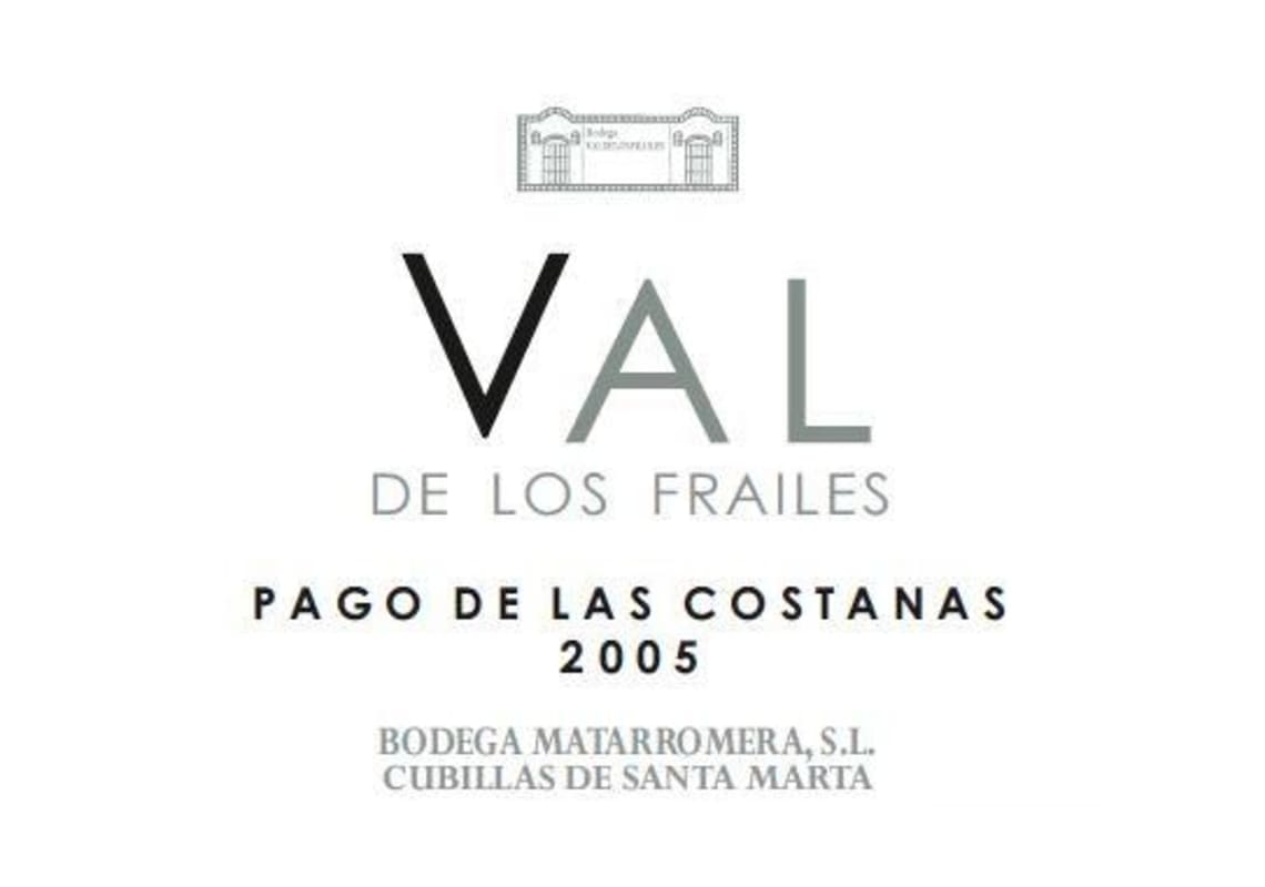 Bodega Valdelosfrailes Pago de las Costanas 2005 Front Label