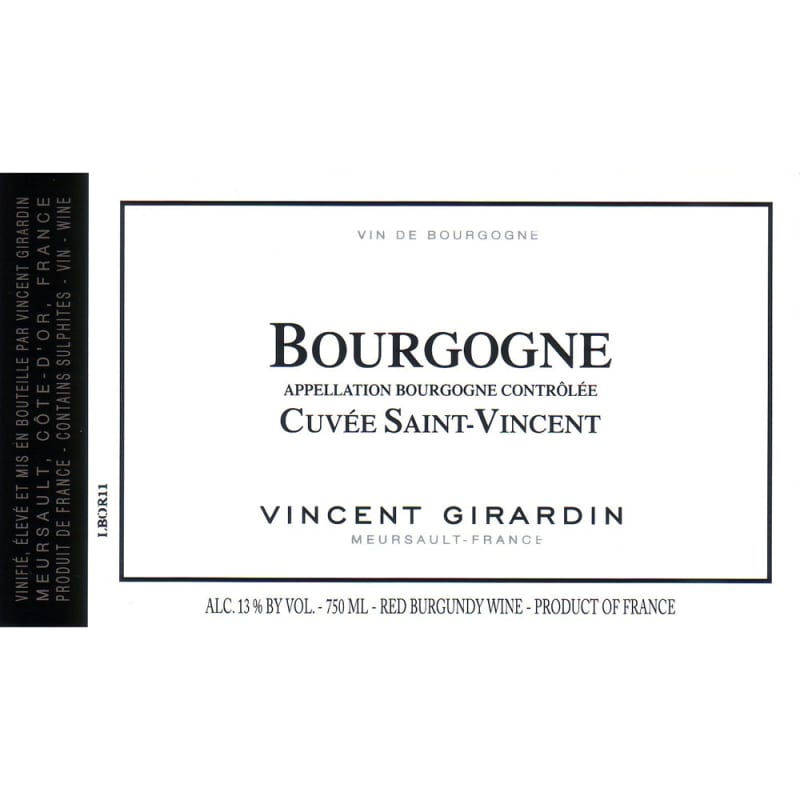 Vincent Girardin Bourgogne Cuvee Saint Vincent Rouge 2014 Front Label
