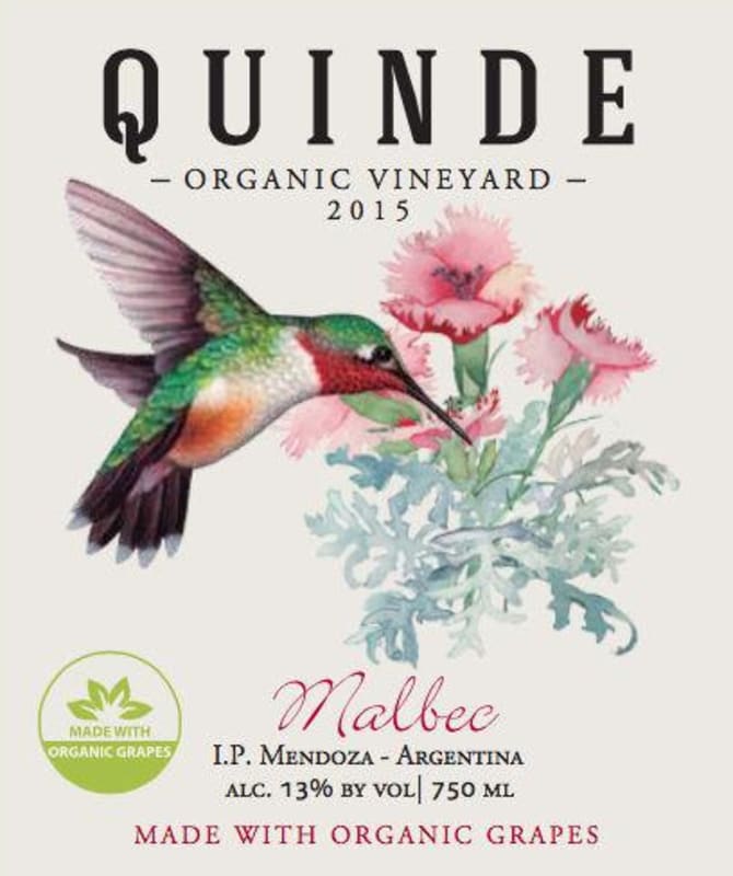 Bodega Vinecol Quinde Malbec 2015 Front Label