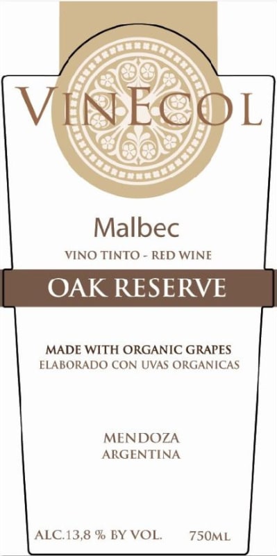 Bodega Vinecol Mendoza Oak Reserve Malbec 2013 Front Label