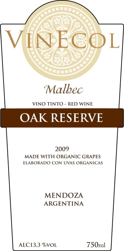 Bodega Vinecol Mendoza Oak Reserve Malbec 2009 Front Label