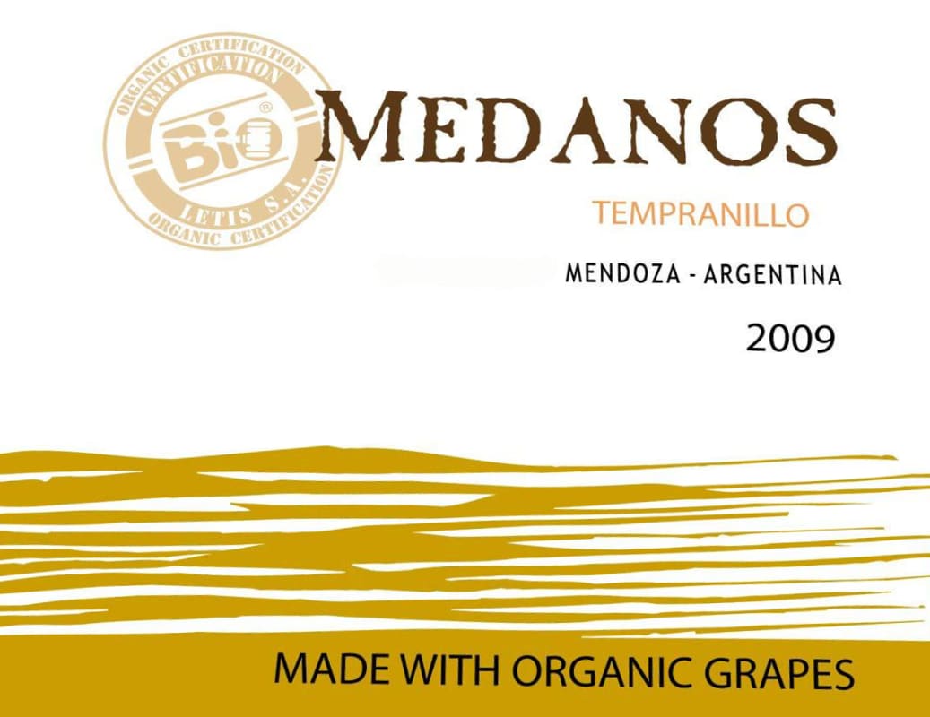 Bodega Vinecol Mendoza Medanos Tempranillo 2009 Front Label
