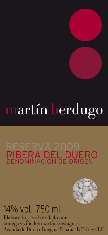 Bodega y Vinedos Martin Berdugo Reserva 2009 Front Label