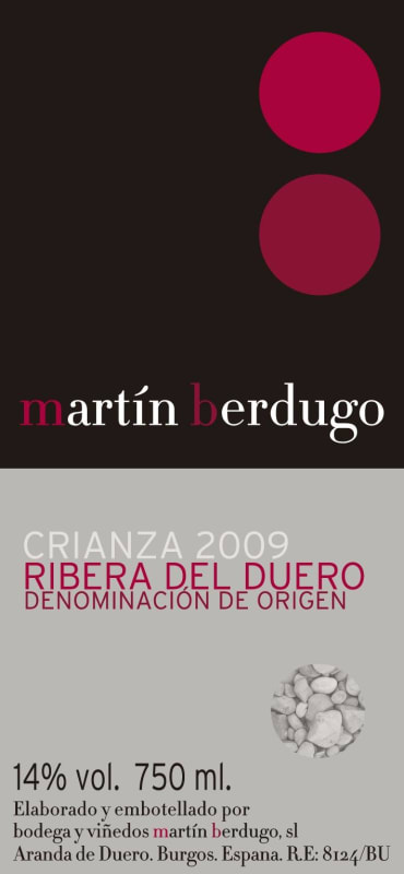 Bodega y Vinedos Martin Berdugo Crianza 2009 Front Label
