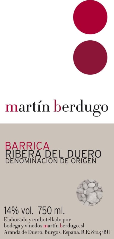 Bodega y Vinedos Martin Berdugo Barrica 2014 Front Label