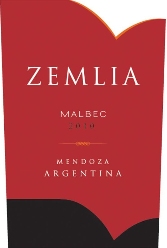 Bodega Zemlia Malbec 2010 Front Label