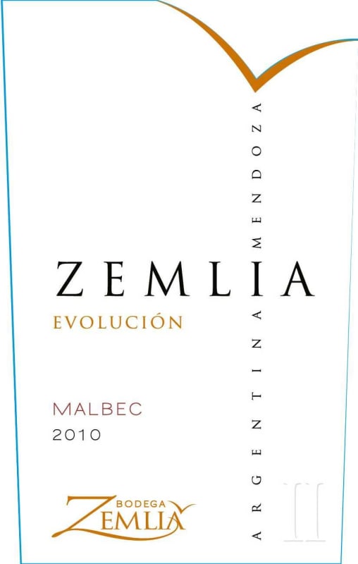 Bodega Zemlia Evolucion Malbec 2010 Front Label
