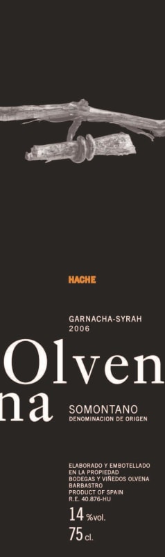 Bodegas & Vinedos Olvena Hache 2006 Front Label