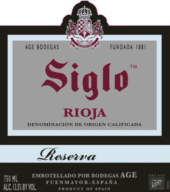 Bodegas Age Siglo Reserva 2010 Front Label