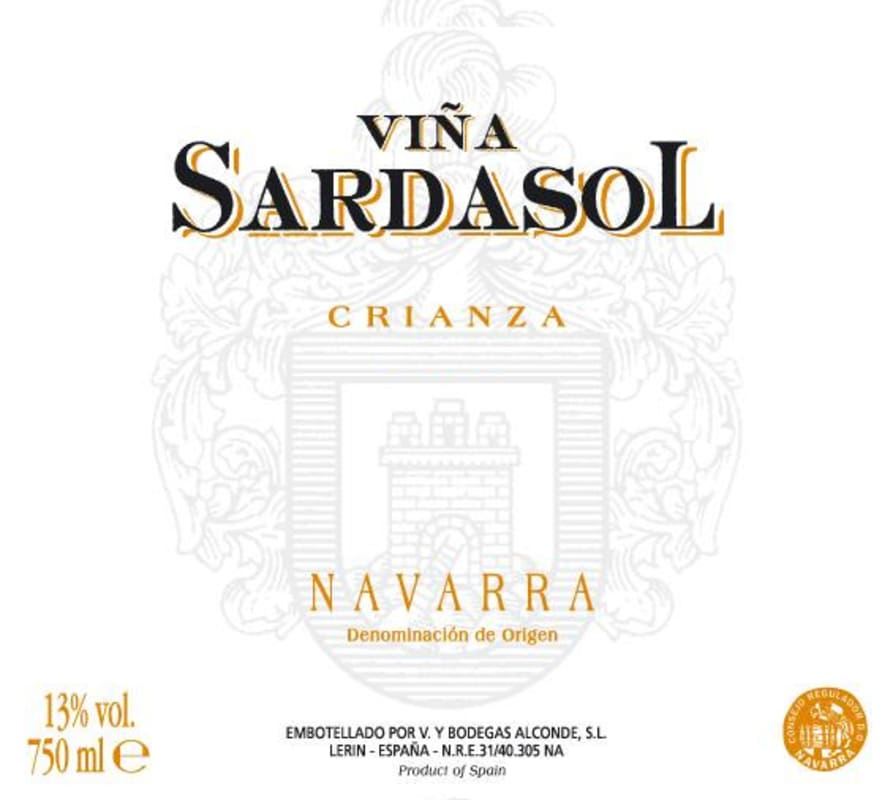 Bodegas Alconde Vina Sardasol Crianza 2010 Front Label