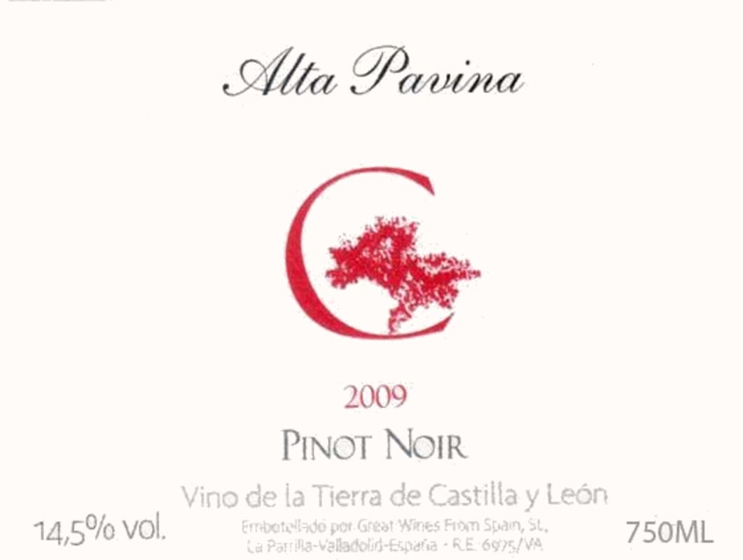 Bodegas Alta Pavina Citius Vino de la Tierra Pinot Noir 2009 Front Label