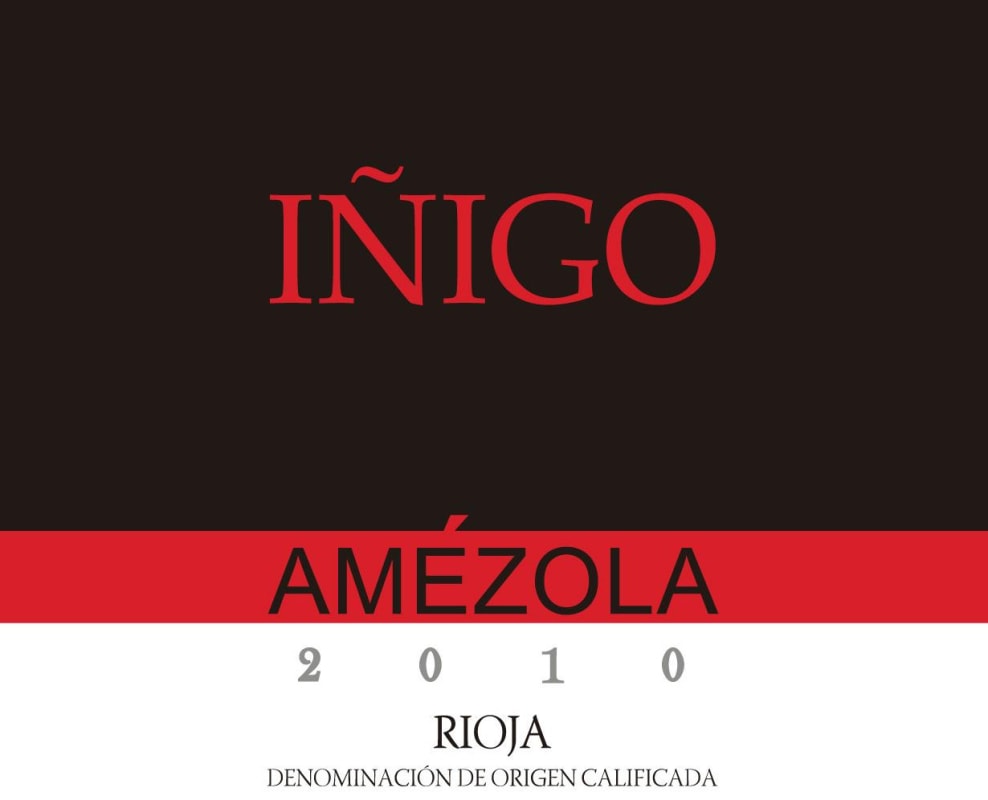 Bodegas Amezola de la Mora Inigo 2010 Front Label