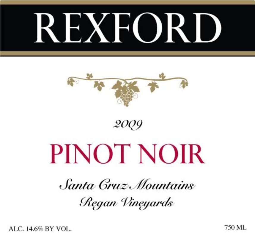 Rexford Regan Vineyard Pinot Noir 2009 Front Label