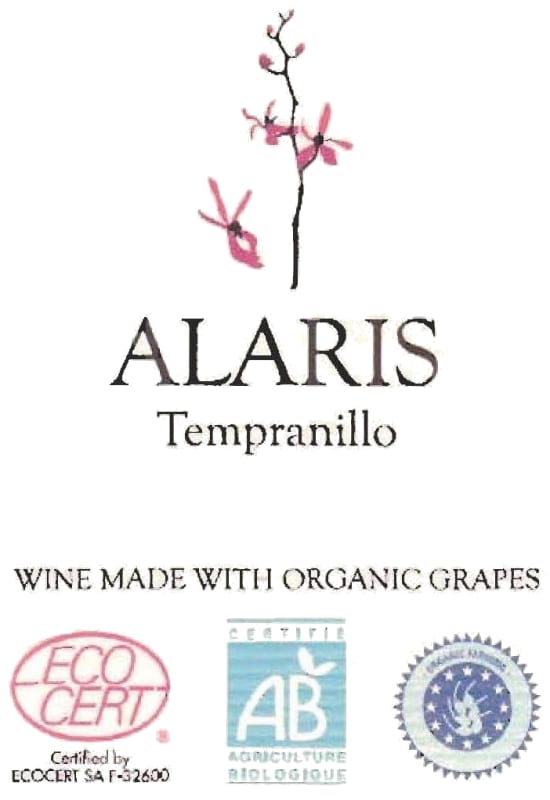 Bodegas Aruspide S.L. Alaris Vino de la Tierra Tempranillo 2013 Front Label