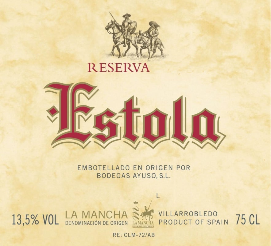 Bodegas Ayuso Estola Reserva Tinto 2006 Front Label