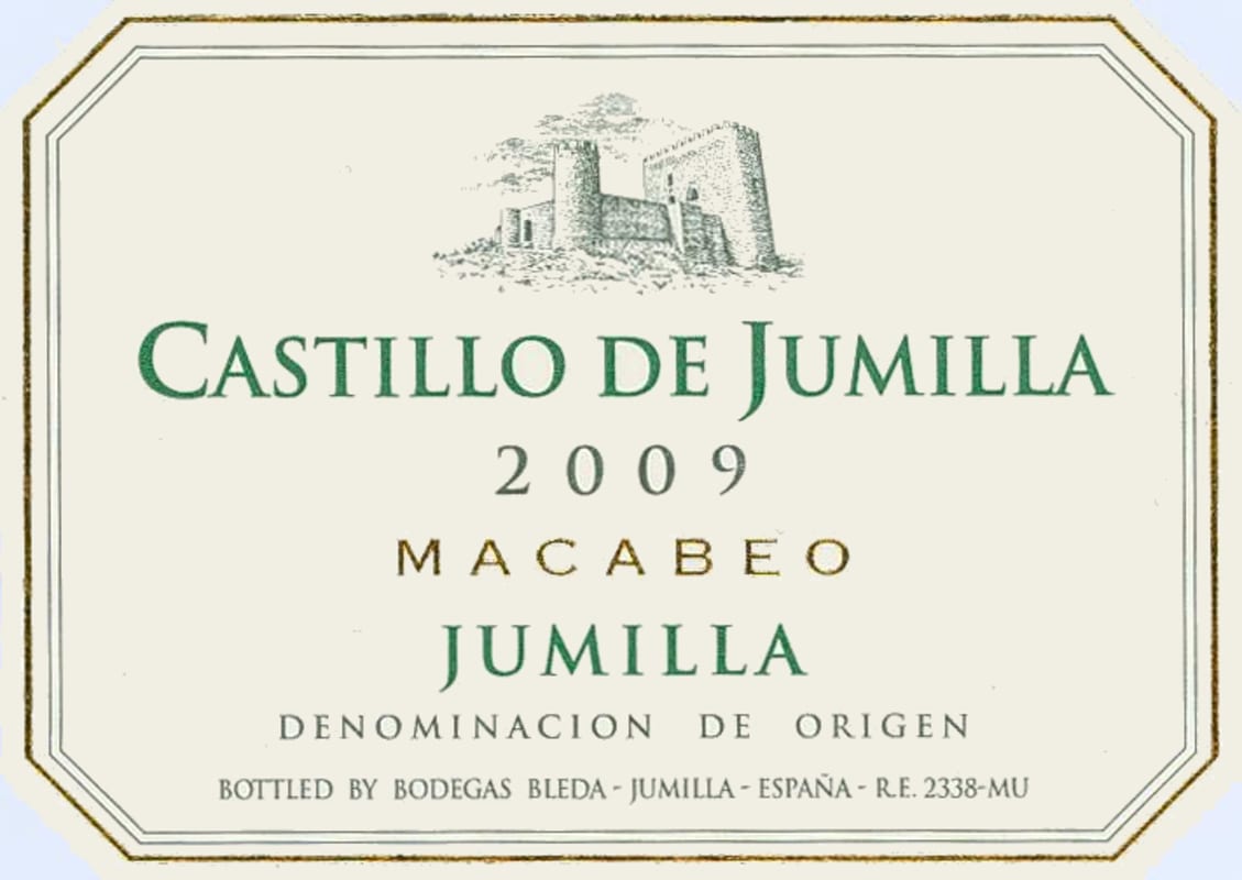 Bodegas Bleda Castillo de Jumilla Macabeo 2009 Front Label