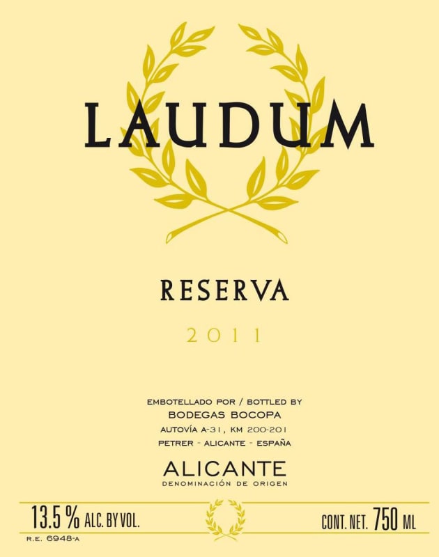 Bodegas Bocopa Laudum Reserva 2011 Front Label