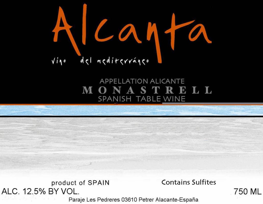Bodegas Bocopa Alcanta Monastrell Tinto 2008 Front Label