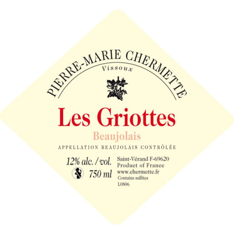 Vissoux Chermette Beaujolais Les Griottes 2009 Front Label