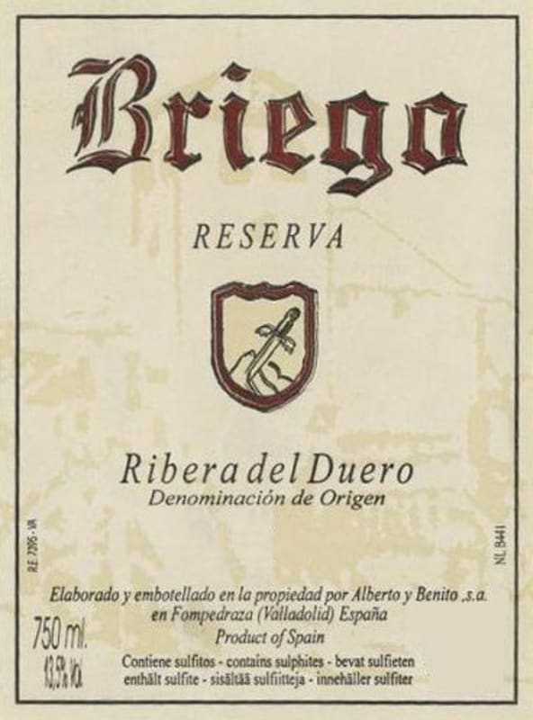 Bodegas Briego Reserva 2011 Front Label