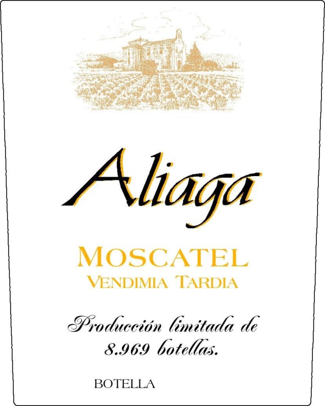 Bodegas Camino del Villar Aliaga Vendemia Tardia Moscatel 2012 Front Label