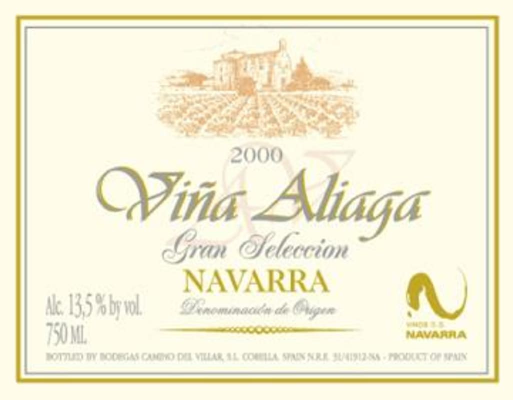 Bodegas Camino del Villar Aliaga Gran Seleccion 2000 Front Label